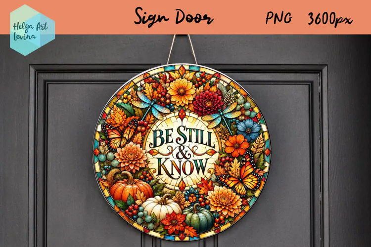 Religious quotes, Round Sign Door, Autumn PNG