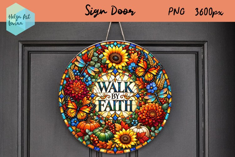 Religious quotes, Round Sign Door, Autumn PNG example image 1