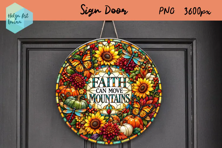 Religious quotes, Round Sign Door, Autumn PNG