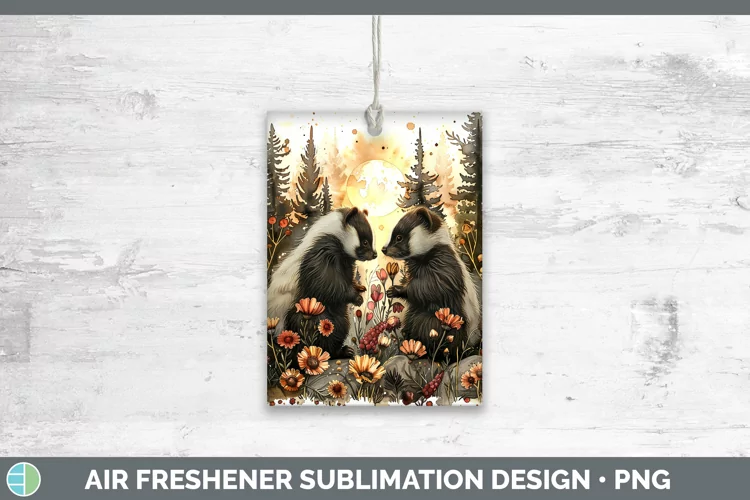 Autumn Skunk Air Freshener Sublimation Car Freshener Designs
