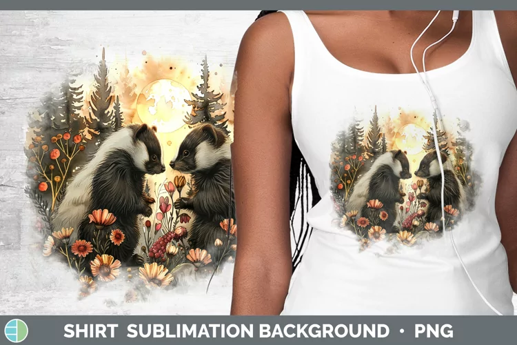 Autumn Skunk Shirt Sublimation Sublimation Background Design