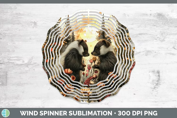 Autumn Skunk Wind Spinner Sublimation Spinner Designs