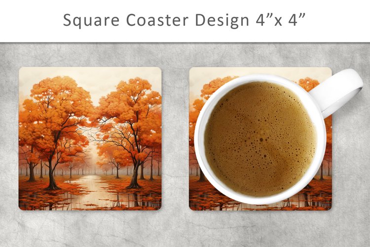 Autumn Square Coaster, fall coaster