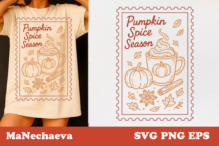 Pumpkin Spice Season SVG | Fall Coffee Cup Clipart