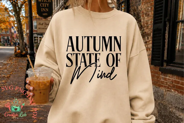 Autumn State of Mind SVG PNG, Cozy Fall Shirt, Fall PNG