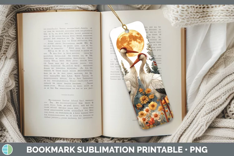 Autumn Stork Bookmark Sublimation Printable Designs