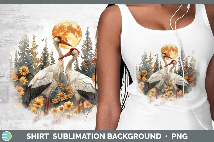 Autumn Stork Shirt Sublimation Sublimation Background Design