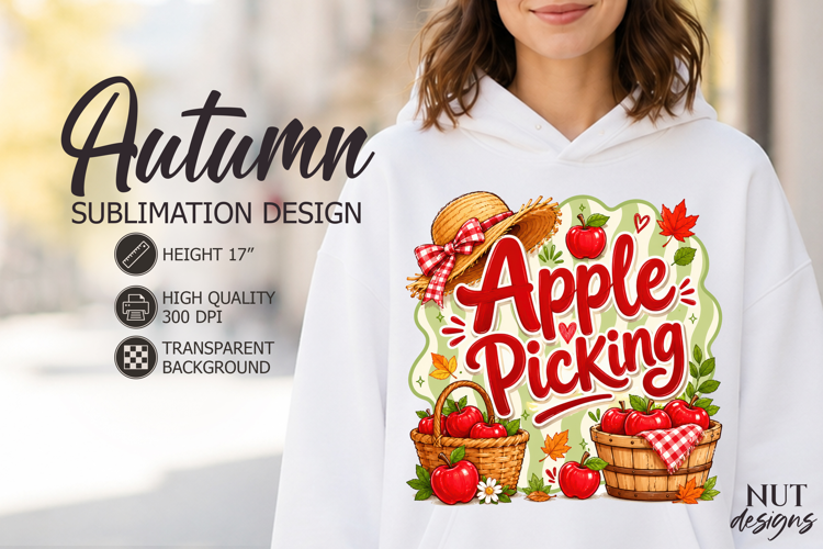 Fall Sublimation Cozy autumn shirt Coquette Apple Picking