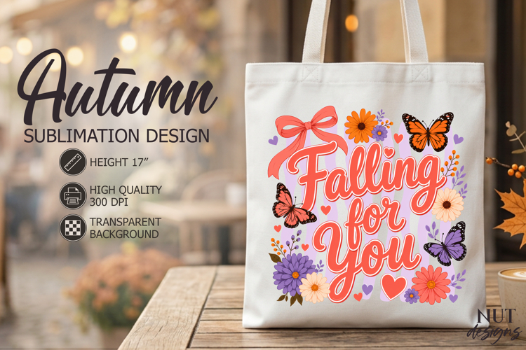 Falling For You Sublimation Cozy Fall shirt Coquette