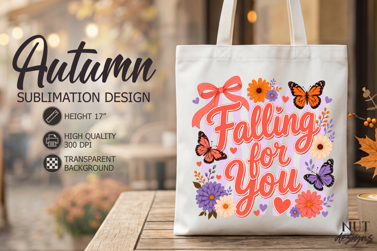 Falling For You Sublimation Cozy Fall shirt Coquette