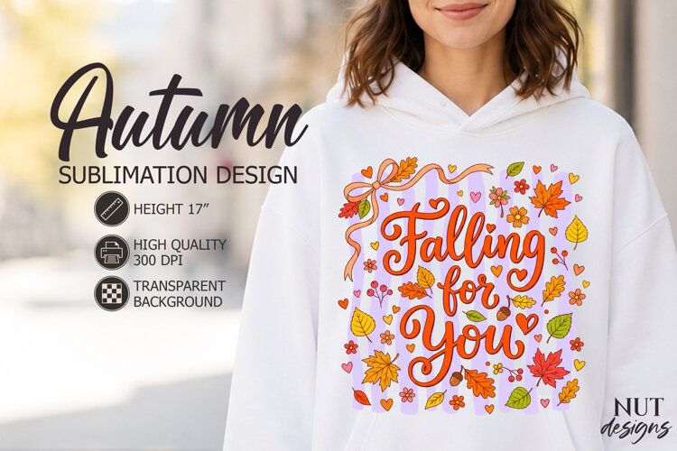 Falling For You Autumn Sublimation Cozy Fall shirt Coquette example image 1