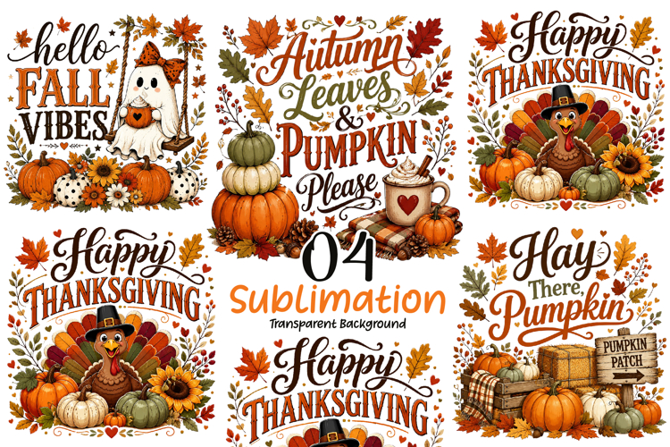 Autumn Sublimation, Fall Sublimation, Pumpkin Autumn PNG
