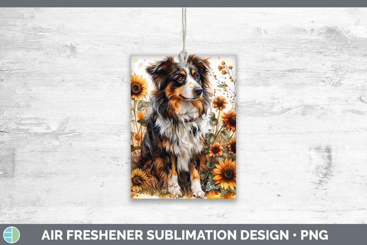 Autumn Sunflower Dog Australian Shepherd Air Freshener Subli