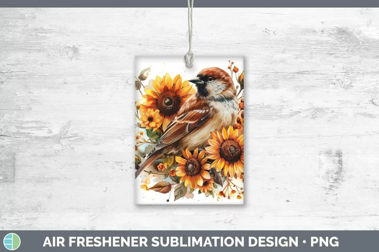 Autumn Sunflowers Chickadee Air Freshener Sublimation Car Fr