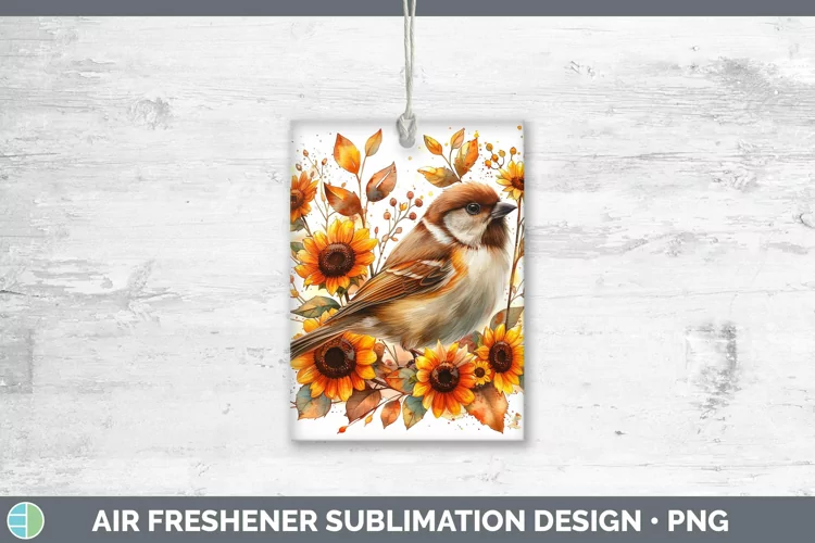 Autumn Sunflowers Chickadee Air Freshener Sublimation Car Fr