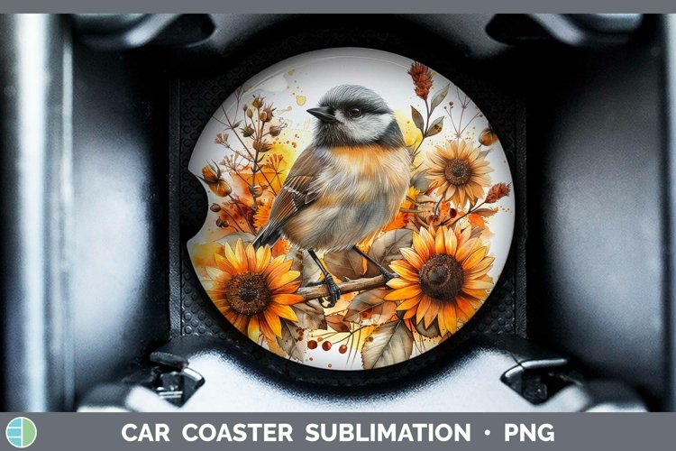 GorgeousAutumn Sunflowers Car Coaster design.