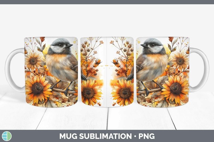 GorgeousAutumn Sunflowers Mug Wrap design.