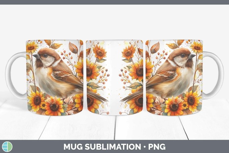 GorgeousAutumn Sunflowers Mug Wrap design.