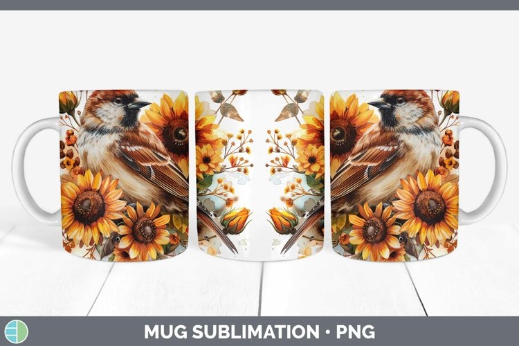 GorgeousAutumn Sunflowers Mug Wrap design.