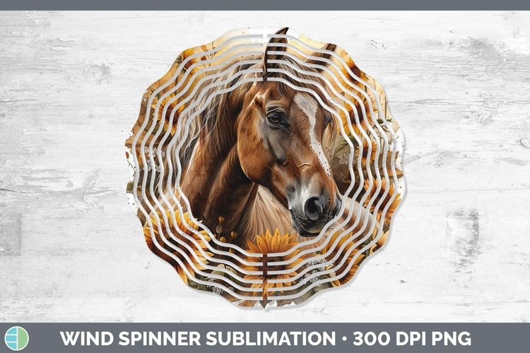 Autumn Sunflowers Horse Wind Spinner Sublimation Spinner Des