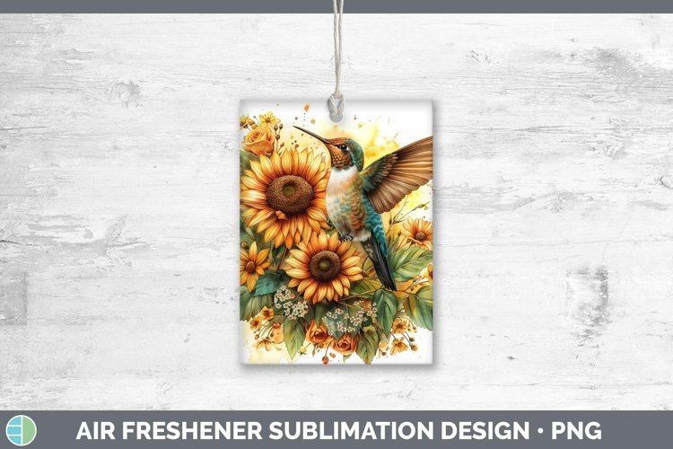 Autumn Sunflowers Hummingbird Air Freshener Sublimation Car