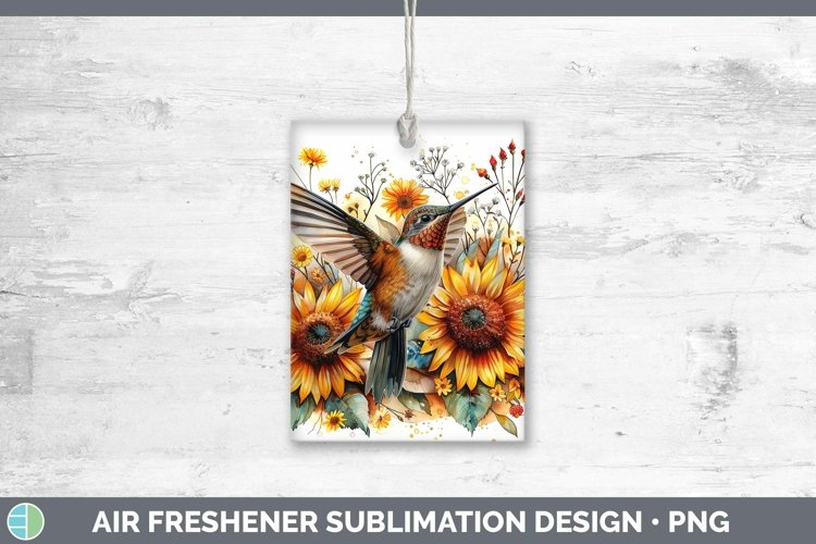 Autumn Sunflowers Hummingbird Air Freshener Sublimation Car