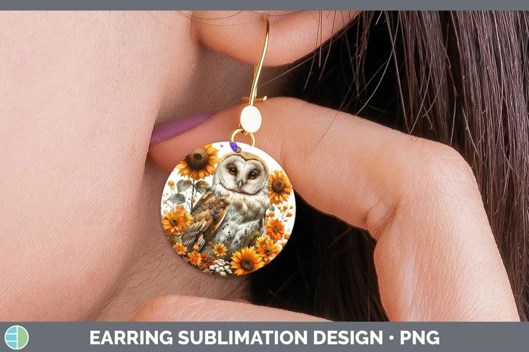 GorgeousAutumn Sunflowers Round Earrings design.