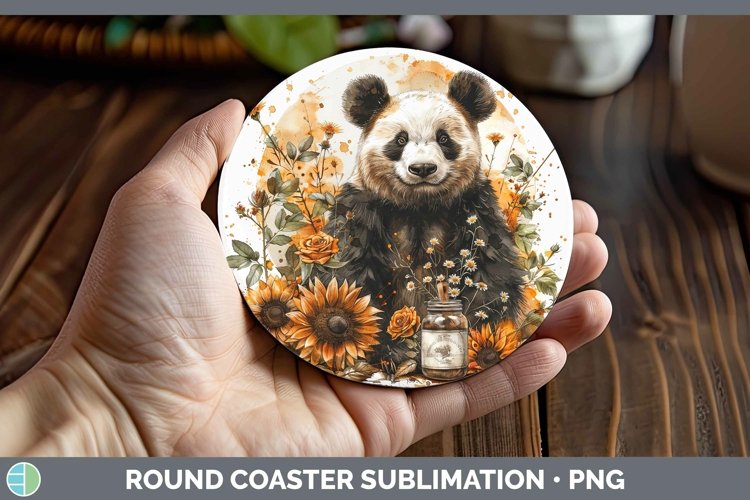 GorgeousAutumn Sunflowers Round Coaster design.