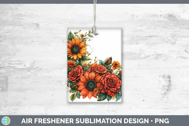 Autumn Sunflowers Rose Air Freshener Sublimation Car Freshen