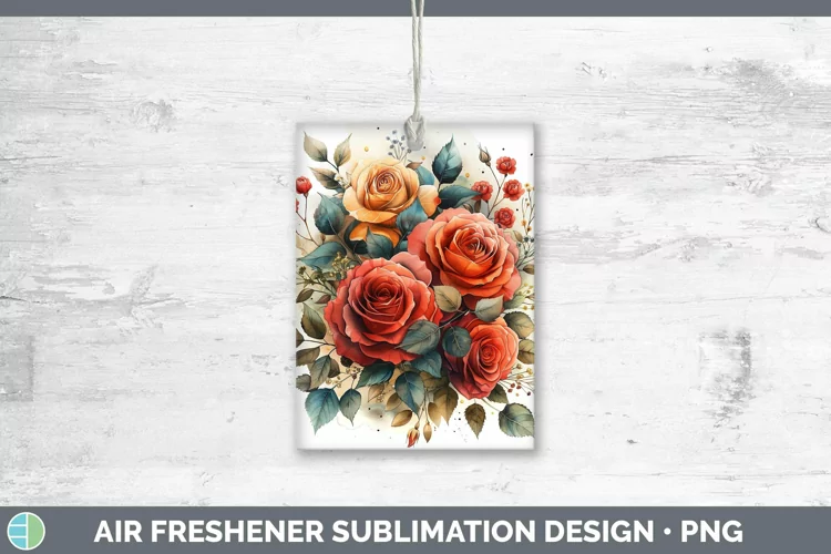Autumn Sunflowers Rose Air Freshener Sublimation Car Freshen