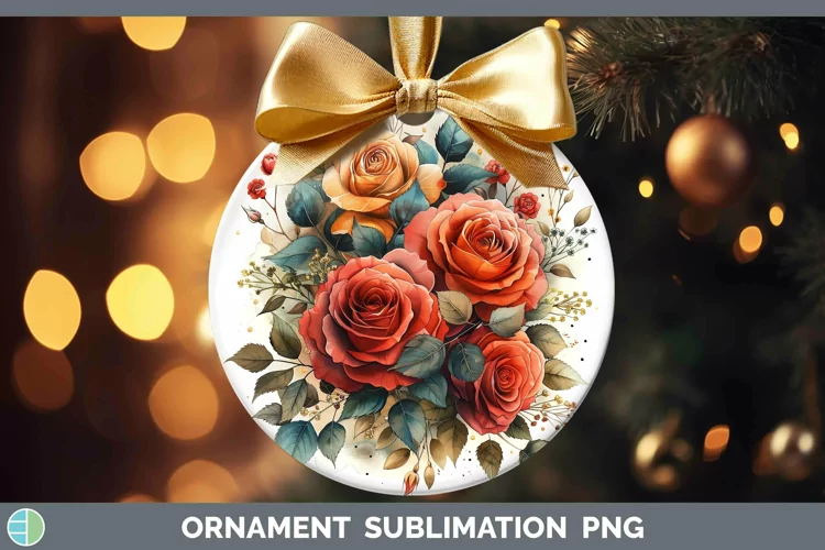 Autumn Sunflowers Rose Ornament Sublimation Bauble Designs