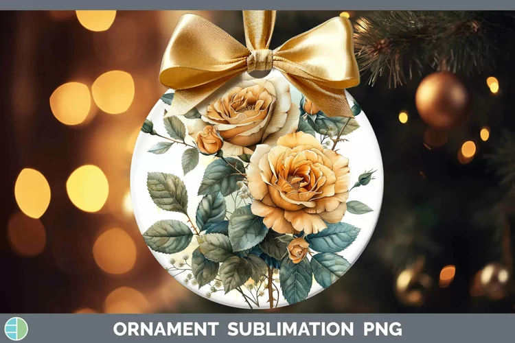 Autumn Sunflowers Rose Ornament Sublimation Bauble Designs
