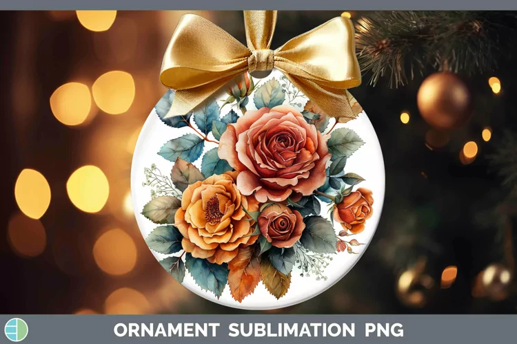 Autumn Sunflowers Rose Ornament Sublimation Bauble Designs