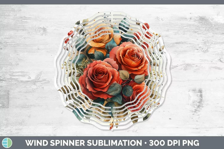 Autumn Sunflowers Rose Wind Spinner Sublimation Spinner Desi