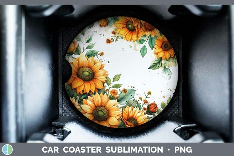 Autumn Sunflowers Sunflower Car Coaster Sublimation Coaster