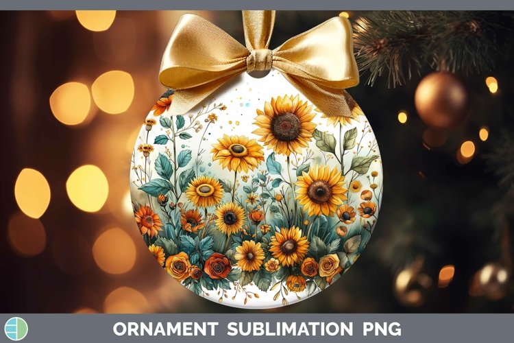 Autumn Sunflowers Sunflower Ornament Sublimation Bauble Desi