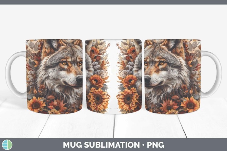 GorgeousAutumn Sunflowers Mug Wrap design.
