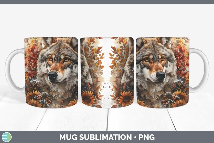 GorgeousAutumn Sunflowers Mug Wrap design.