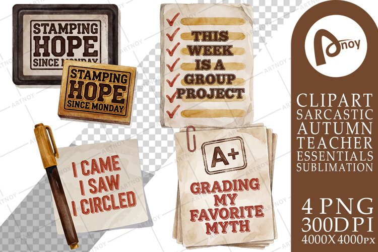 Autumn Teacher Grading Season Comedy Sublimation example image 1