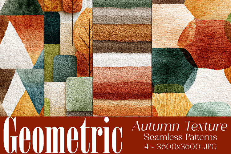 Autumn Seamless Patterns, Geometric Texture Fall Patterns 1
