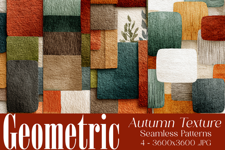 Autumn Seamless Patterns, Geometric Texture Fall Patterns 10