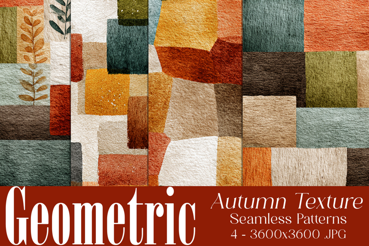 Autumn Seamless Patterns, Geometric Texture Fall Patterns 8