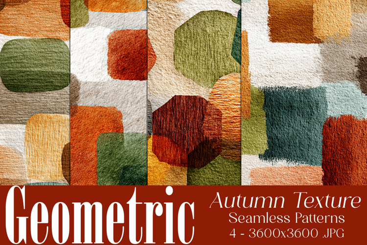 Autumn Seamless Patterns, Geometric Texture Fall Patterns 9