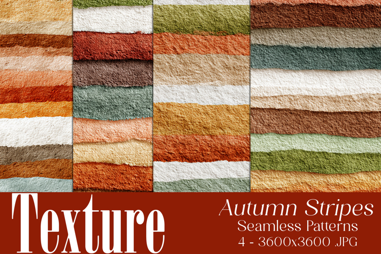 Autumn Seamless Patterns, Fall Texture Stripes Patterns 1