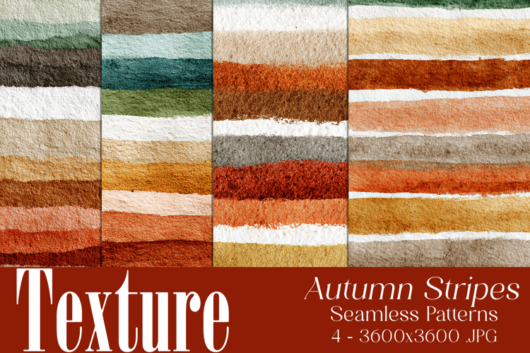 Autumn Seamless Patterns, Fall Texture Stripes Patterns 2