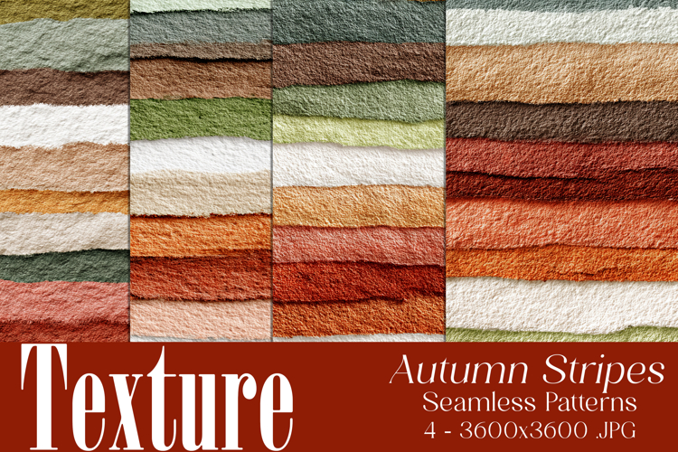 Autumn Seamless Patterns, Fall Texture Stripes Patterns 3