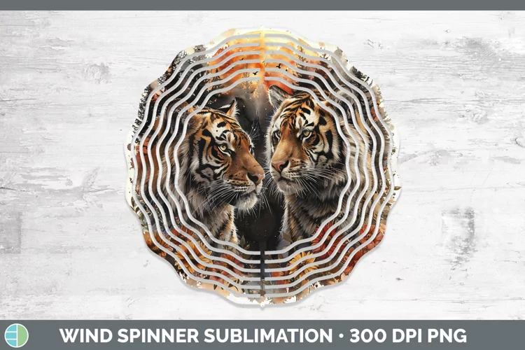Autumn Tiger Wind Spinner Sublimation Spinner Designs