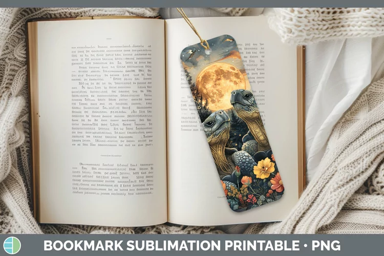 Autumn Tortoise Bookmark Sublimation Printable Designs