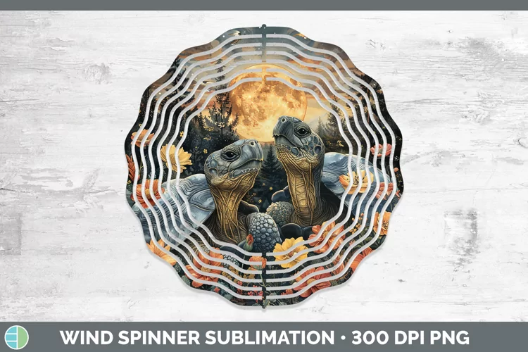 Autumn Tortoise Wind Spinner Sublimation Spinner Designs