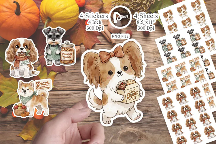 Autumn Treat Thieves Snack Pups Sticker